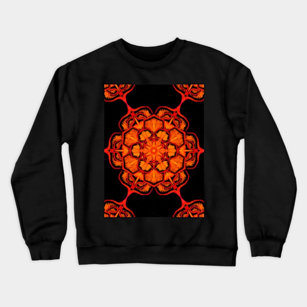 Fire Blossom Tile Pattern Crewneck Sweatshirt by Seho